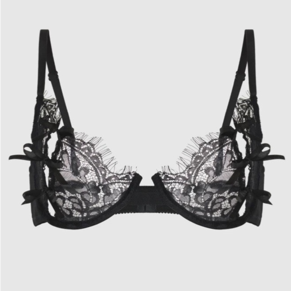 New with Tag Elegant Black Lace Open Cup Bra 36D